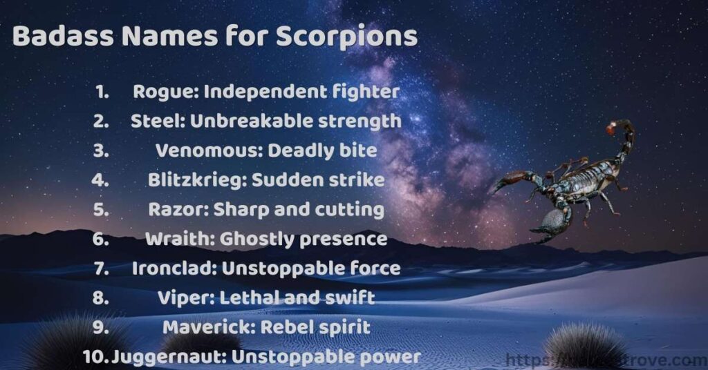 Badass Names for Scorpions