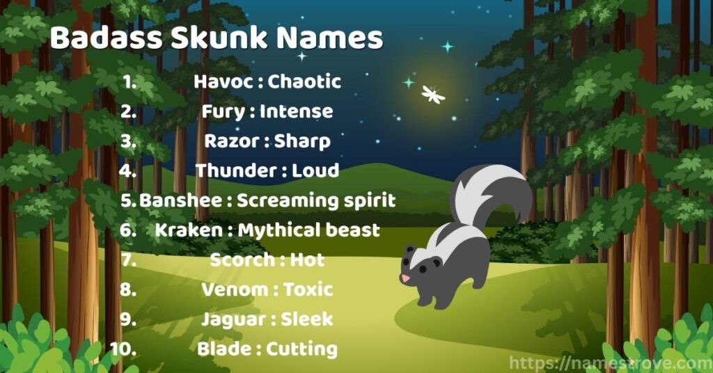 Badass Skunk Names