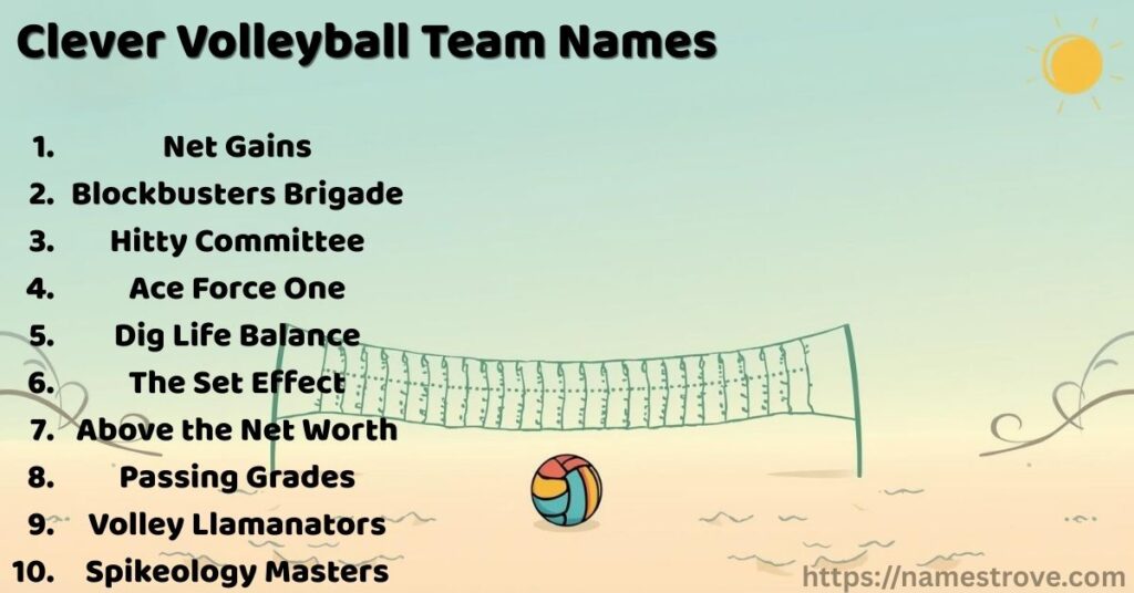Clever Volleyball Team Names