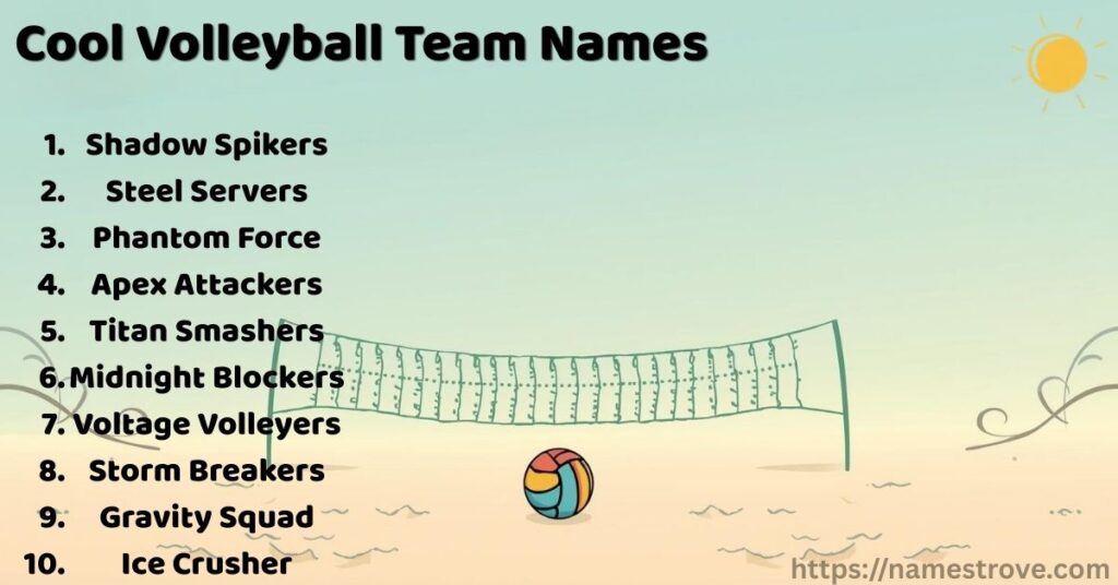 Cool Volleyball Team Names