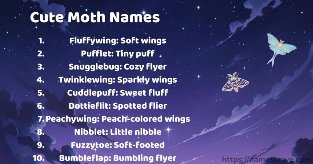 Cute Moth Names