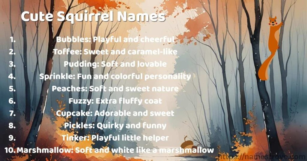 Cute Squirrel Names