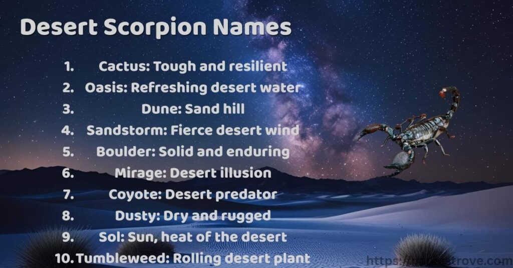 Desert Scorpion Names