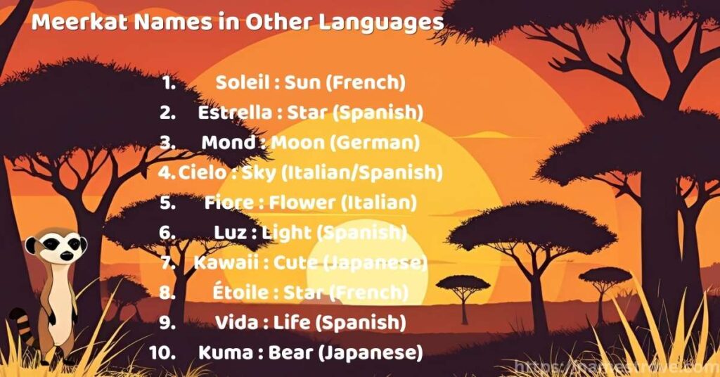 Meerkat Names in Other Languages