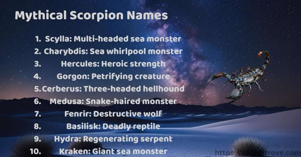 Mythical Scorpion Names