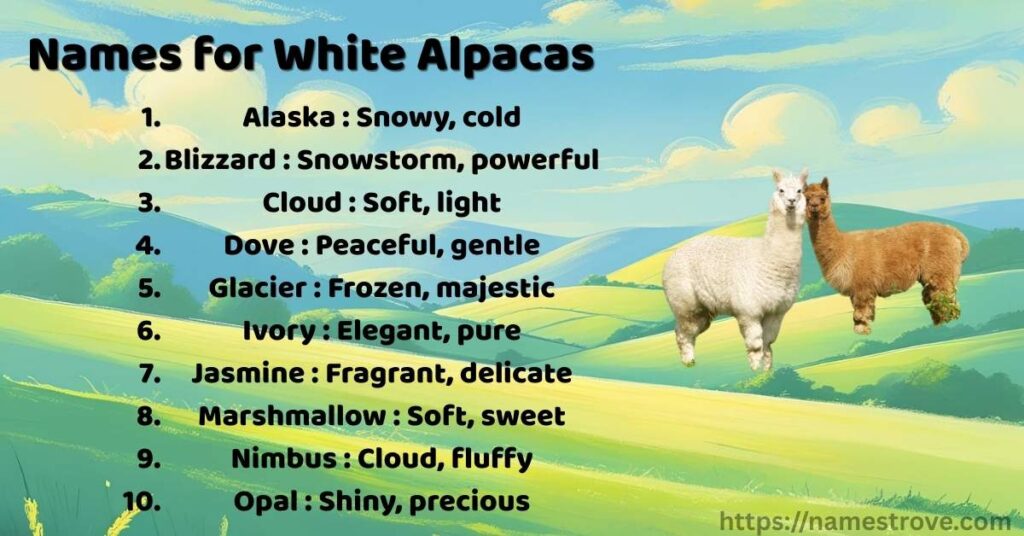 Names for White Alpacas
