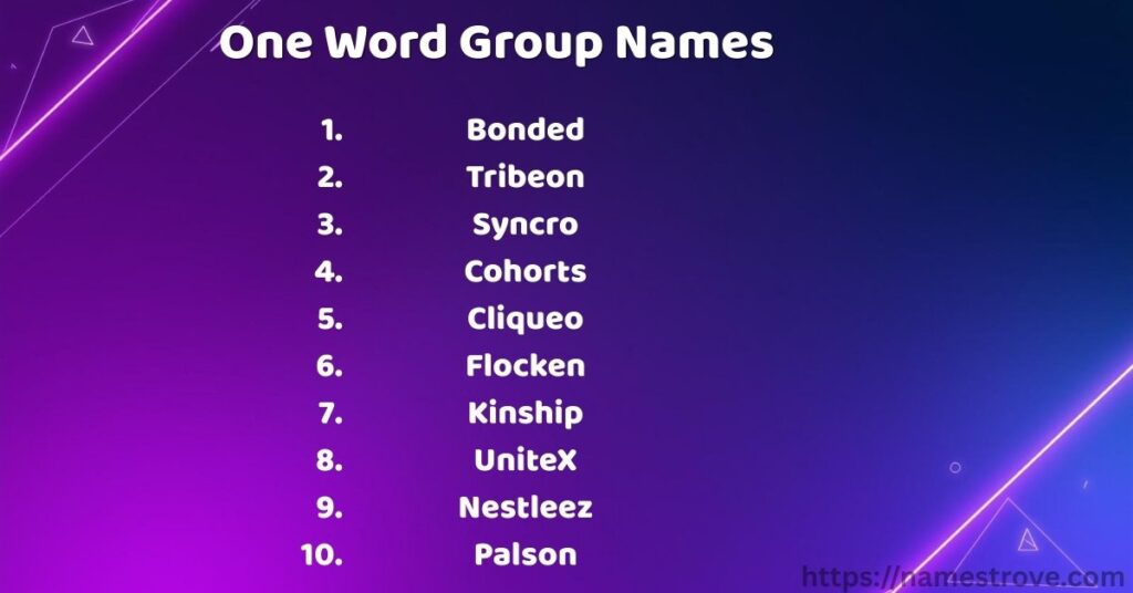 One Word Group Names
