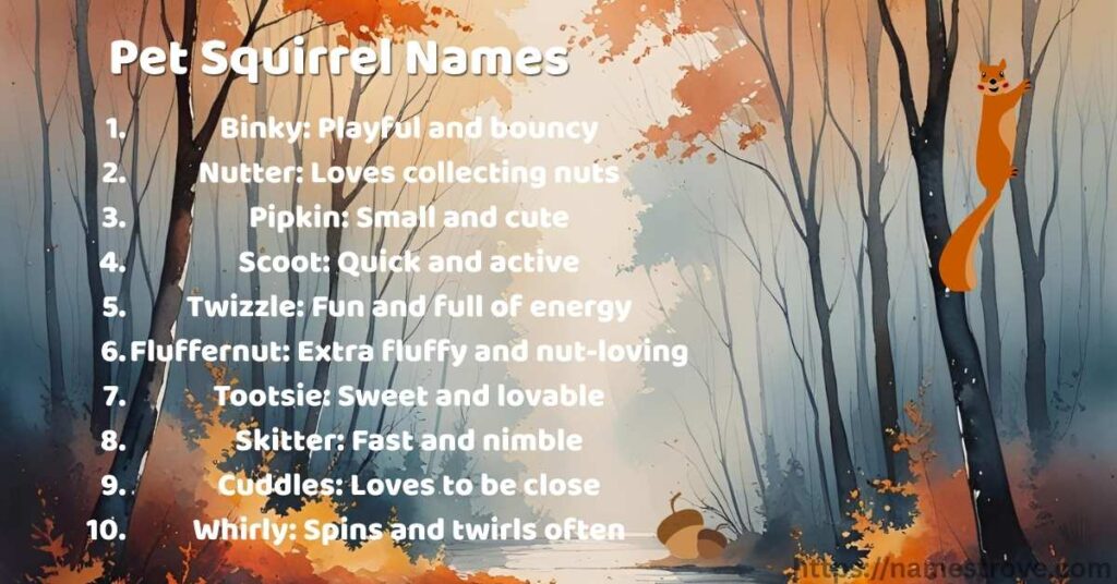 Pet Squirrel Names