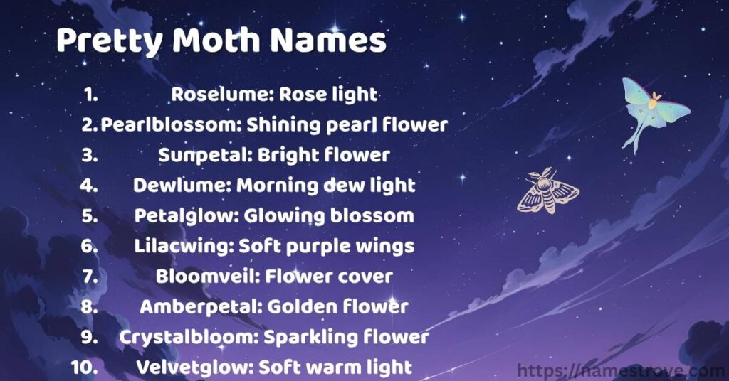 Pretty Moth Names