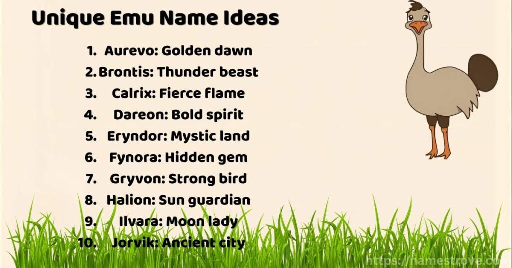 Unique Emu Name Ideas