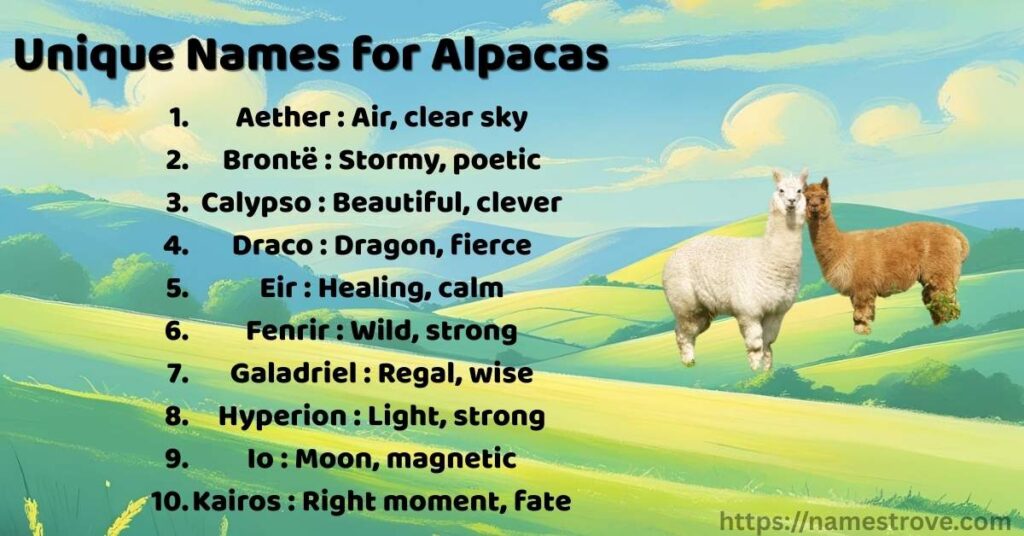 Unique Names for Alpacas
