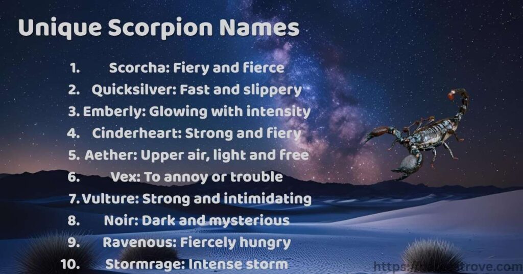 Unique Scorpion Names