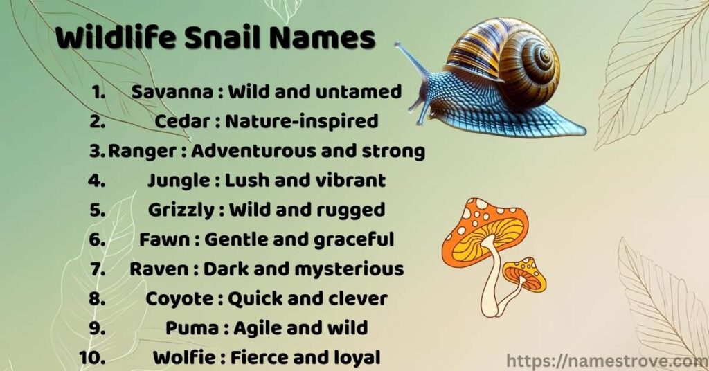 Wildlife Snail Names