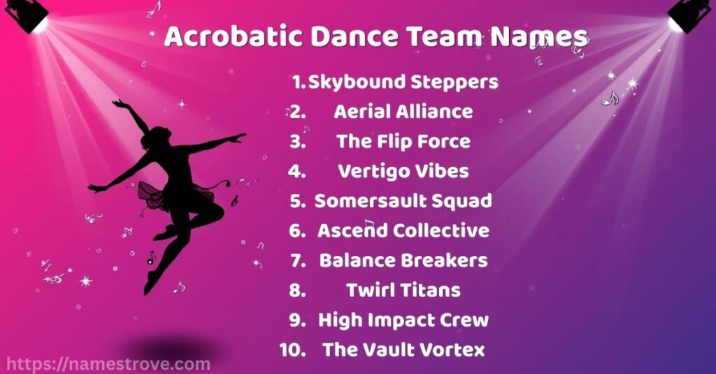 Acrobatic Dance Team Names