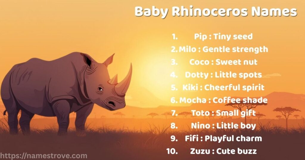 Baby Rhinoceros Names