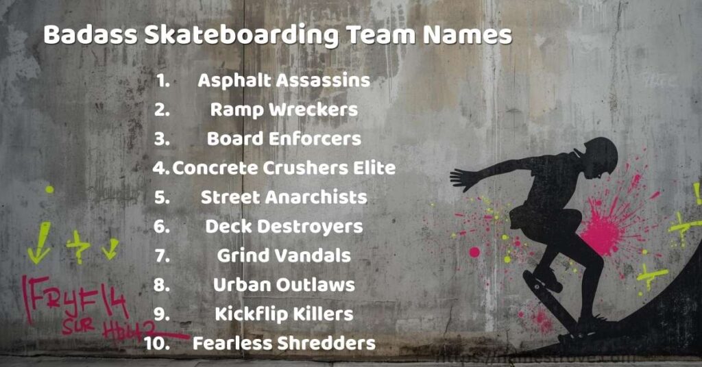 Badass Skateboarding Team Names