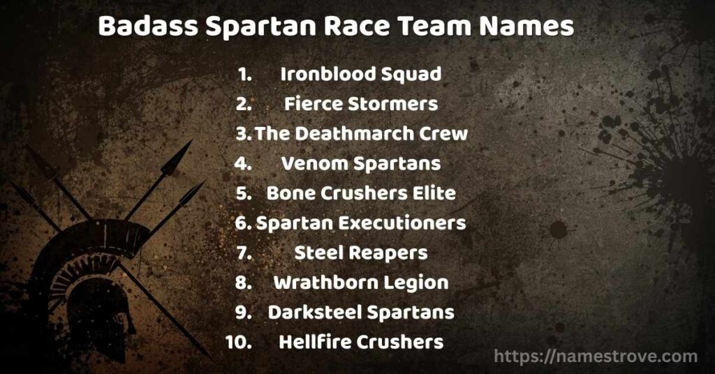 Badass Spartan Race Team Names