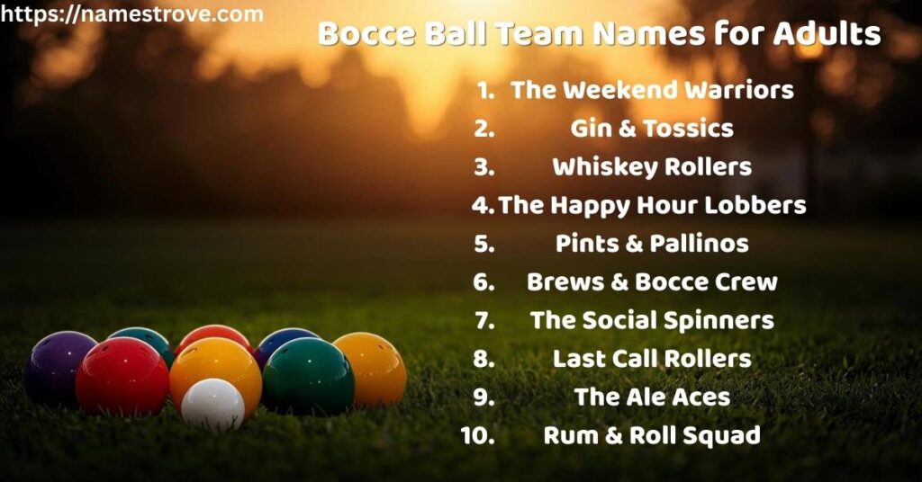 Bocce Ball Team Names for Adults