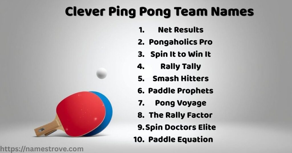 Clever Ping Pong Team Names