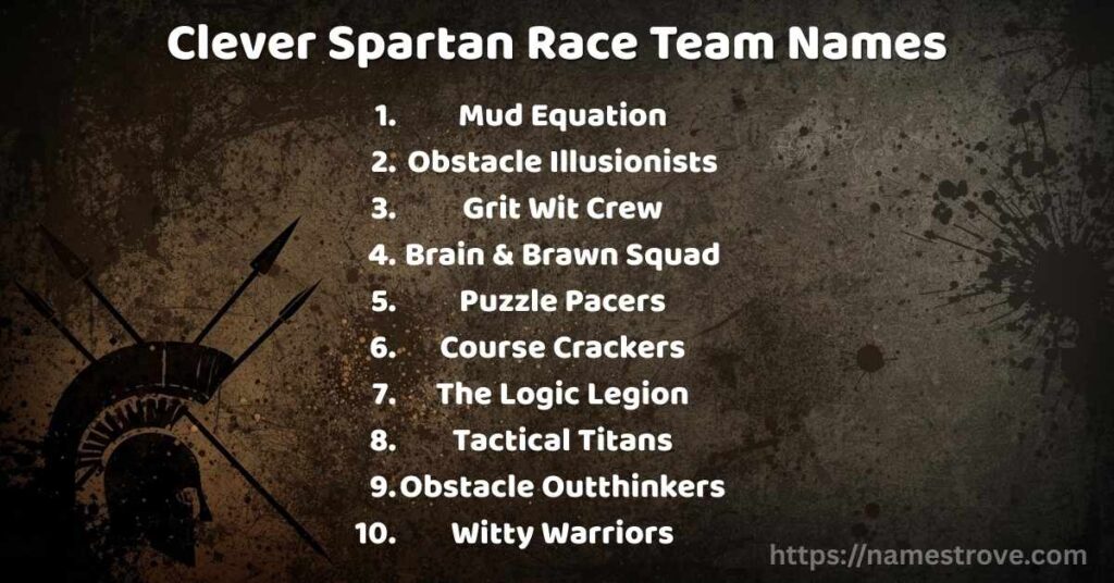 Clever Spartan Race Team Names