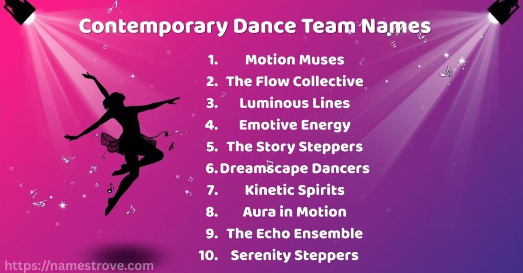 Contemporary Dance Team Names