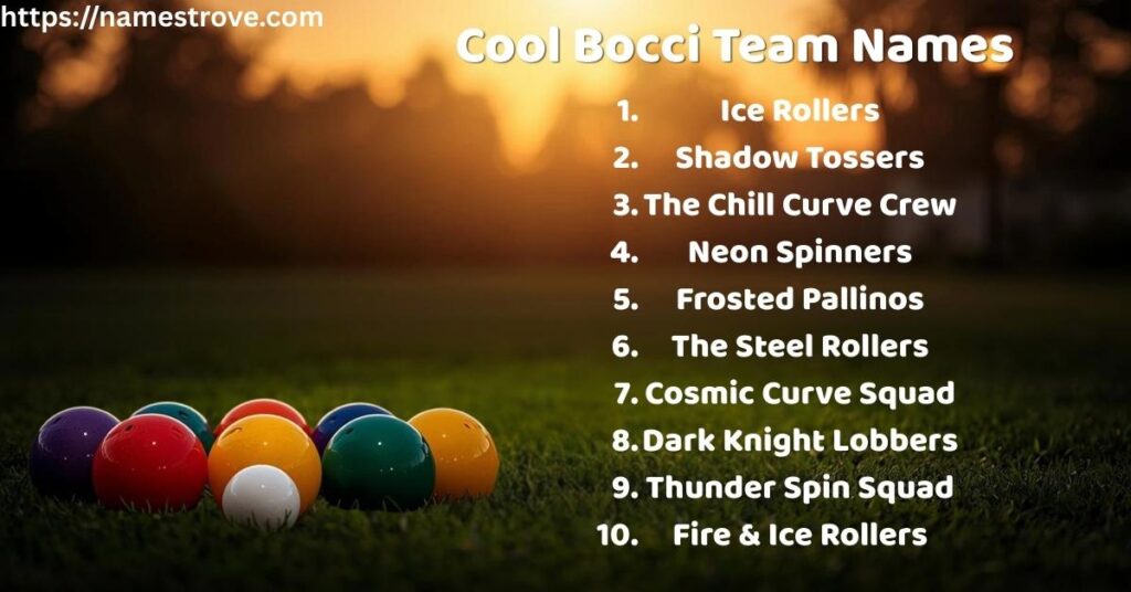 Cool Bocci Team Names