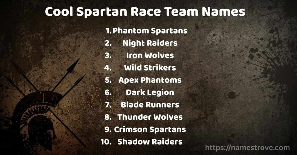 Cool Spartan Race Team Names