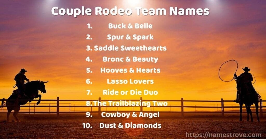 Couple Rodeo Team Names