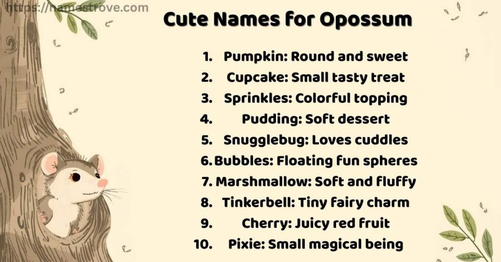 Cute Names for Opossum