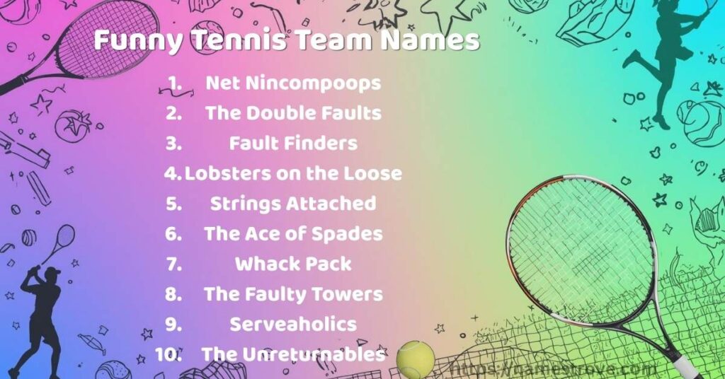 Funny Tennis Team Names