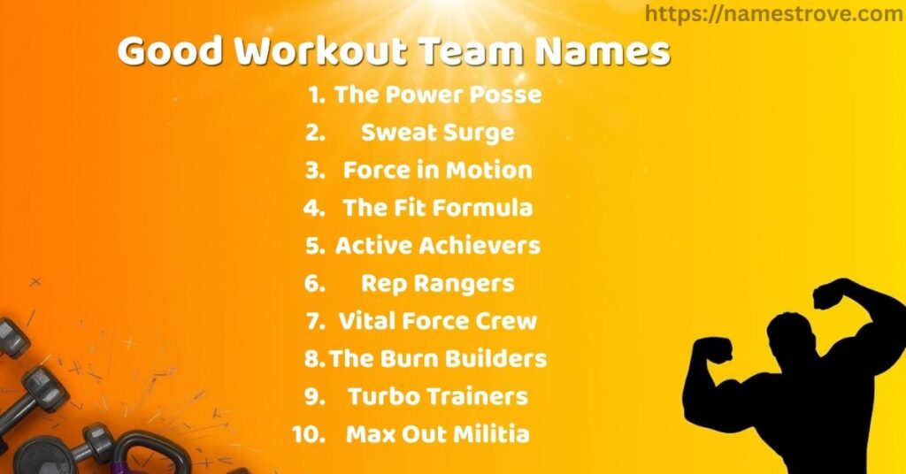 Good Workout Team Names