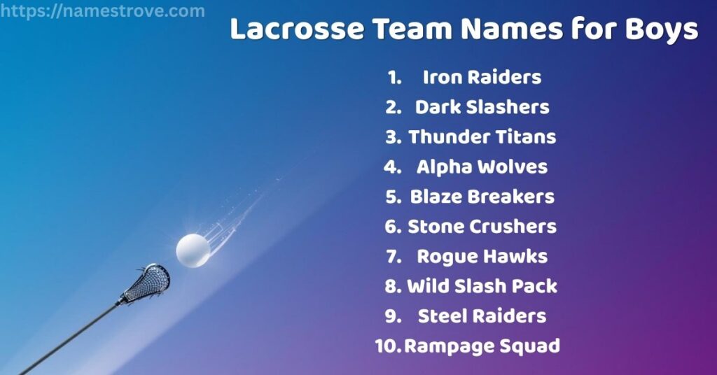 Lacrosse Team Names for Boys