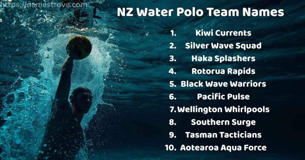 NZ Water Polo Team Names