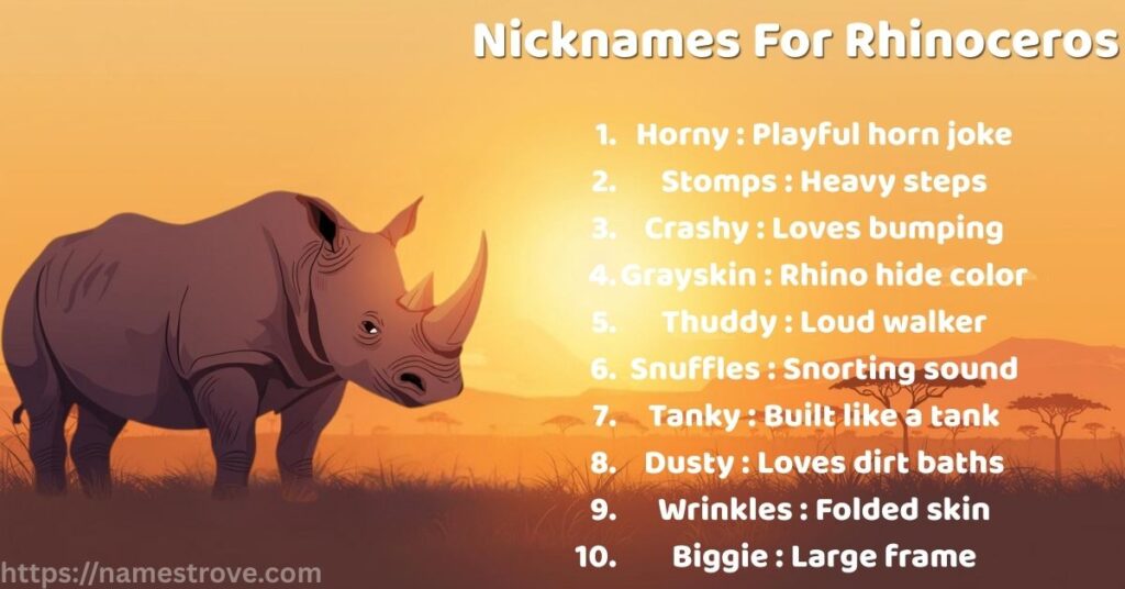 Nicknames For Rhinoceros