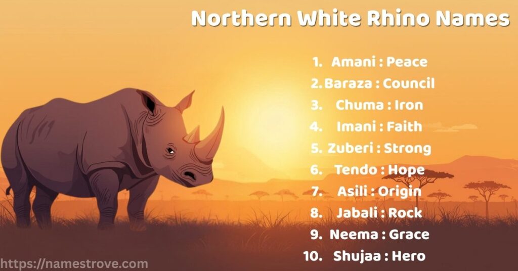 Northern White Rhino Names