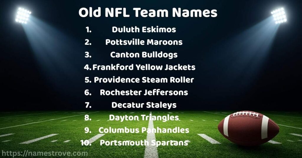 Old NFL Team Names