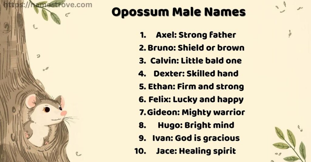 Opossum Male Names