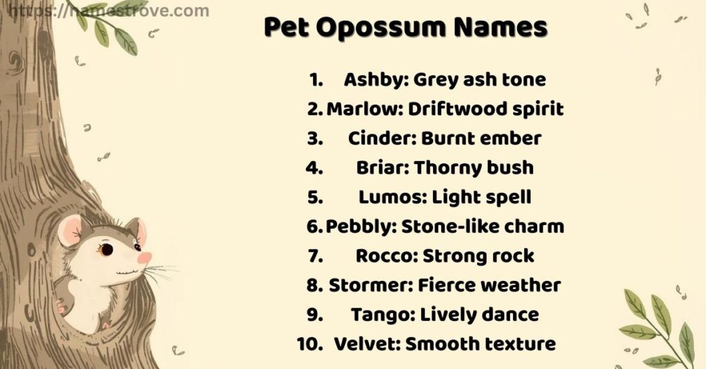 Pet Opossum Names