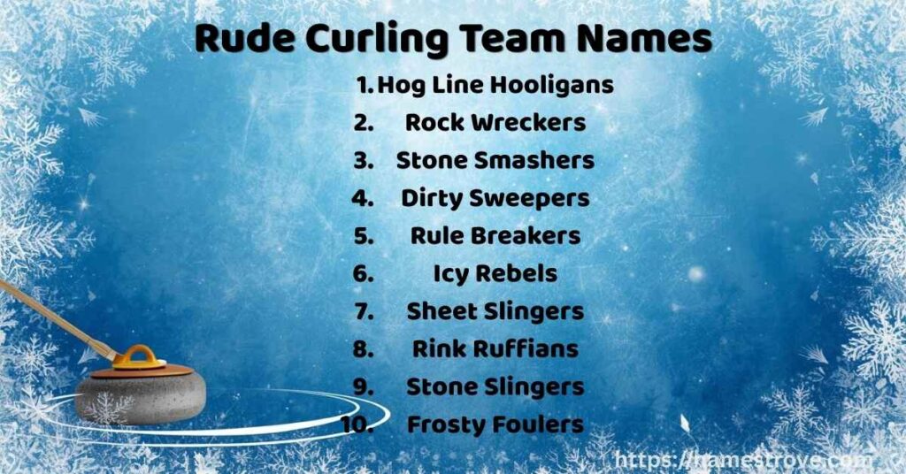 Rude Curling Team Names