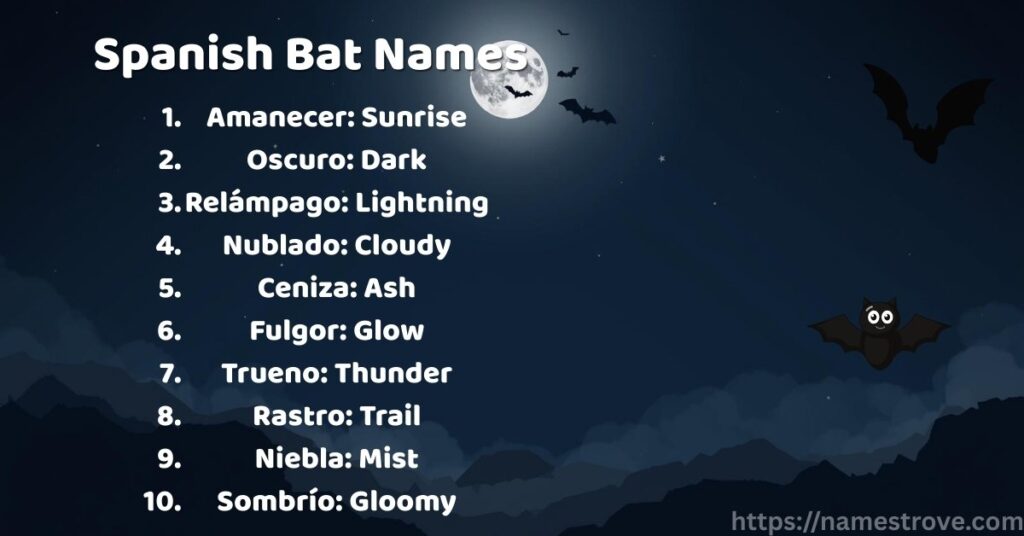 Spanish Bat Names