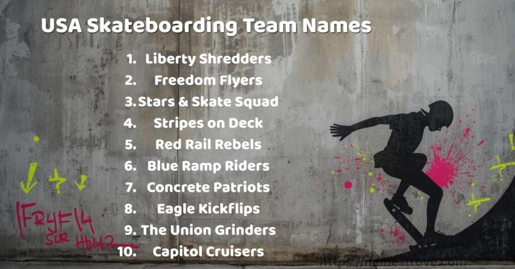 USA Skateboarding Team Names