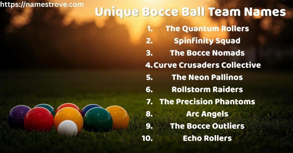 Unique Bocce Ball Team Names