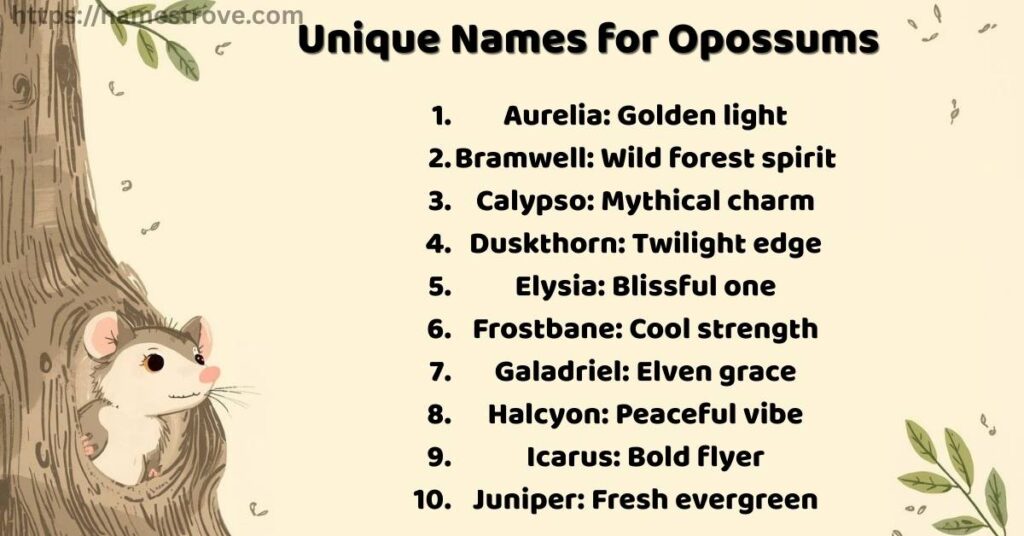 Unique Names for Opossums