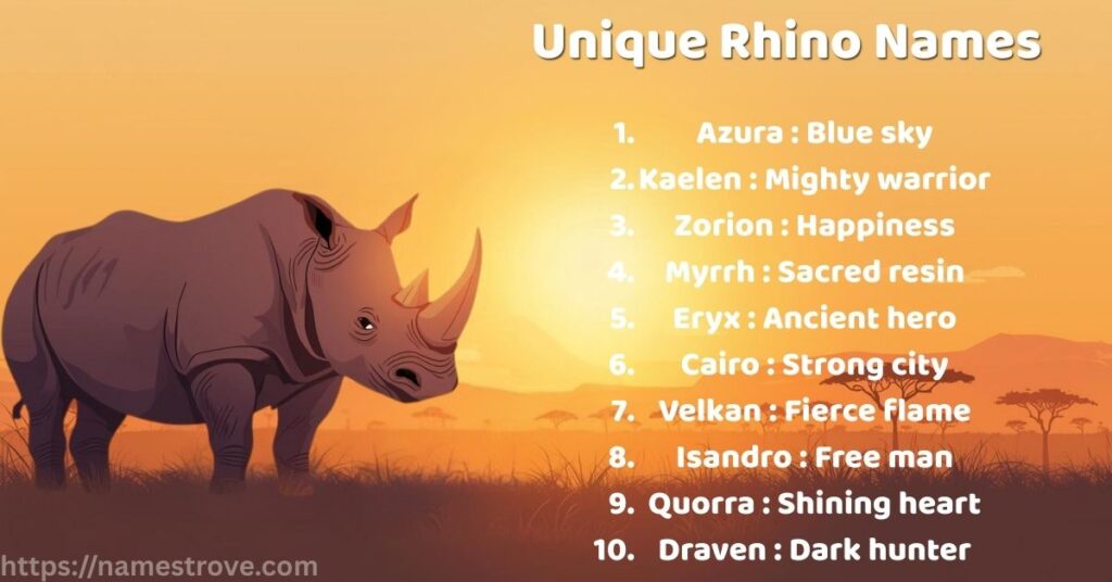 Unique Rhino Names