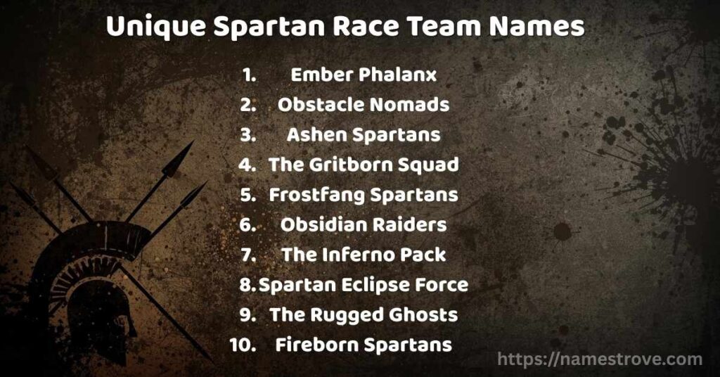 Unique Spartan Race Team Names