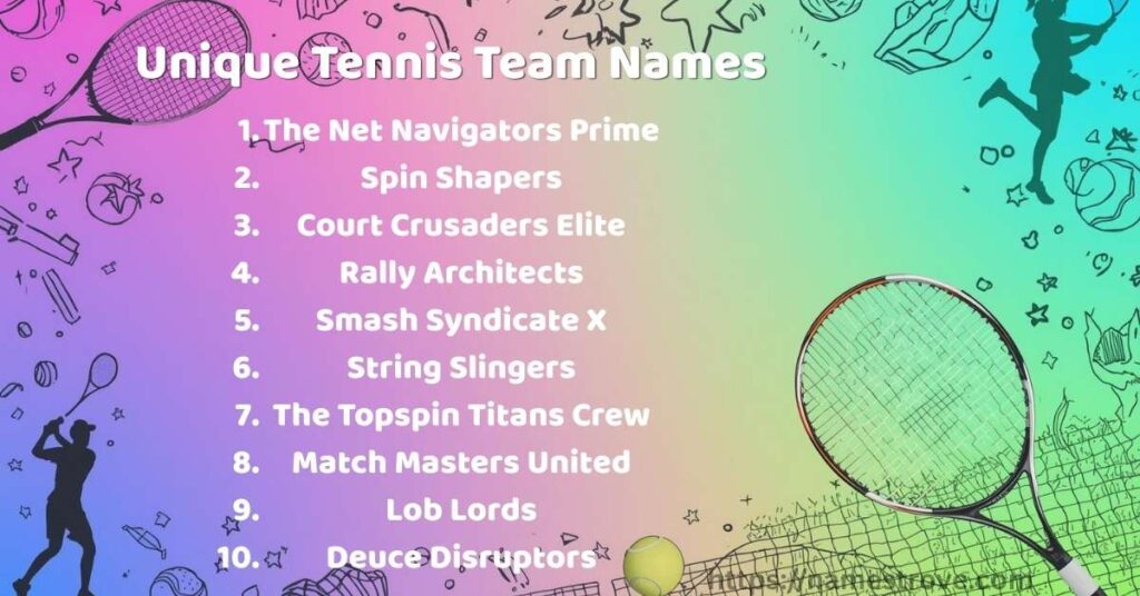 Unique Tennis Team Names