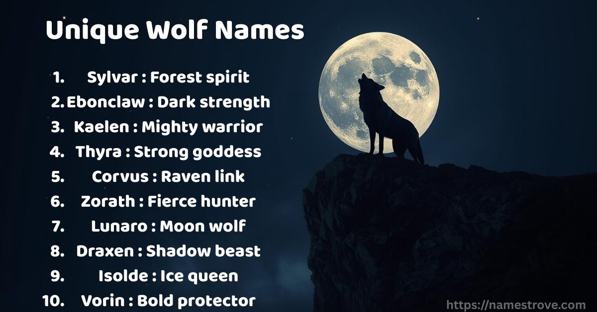 428+ Best Wolf Names with Meanings – Ultimate Guide 2025 - Names Trove