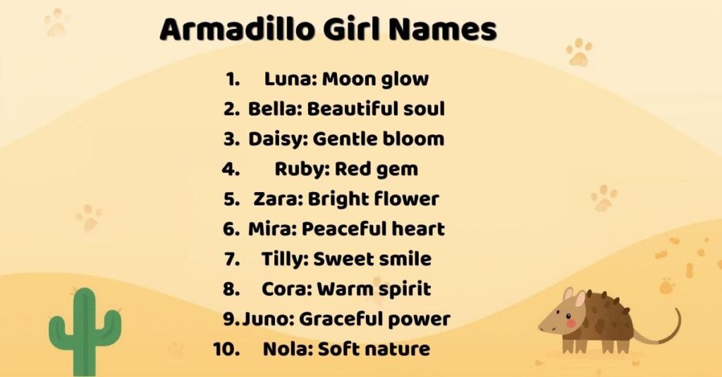 Armadillo Girl Names