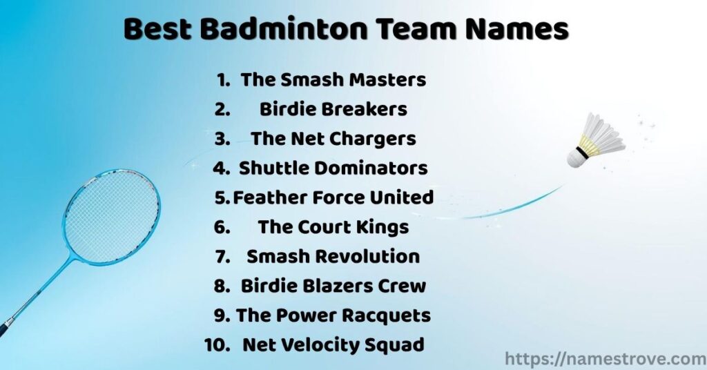 Best Badminton Team Names