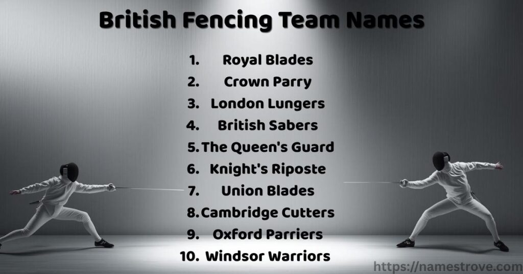 British Fencing Team Names
